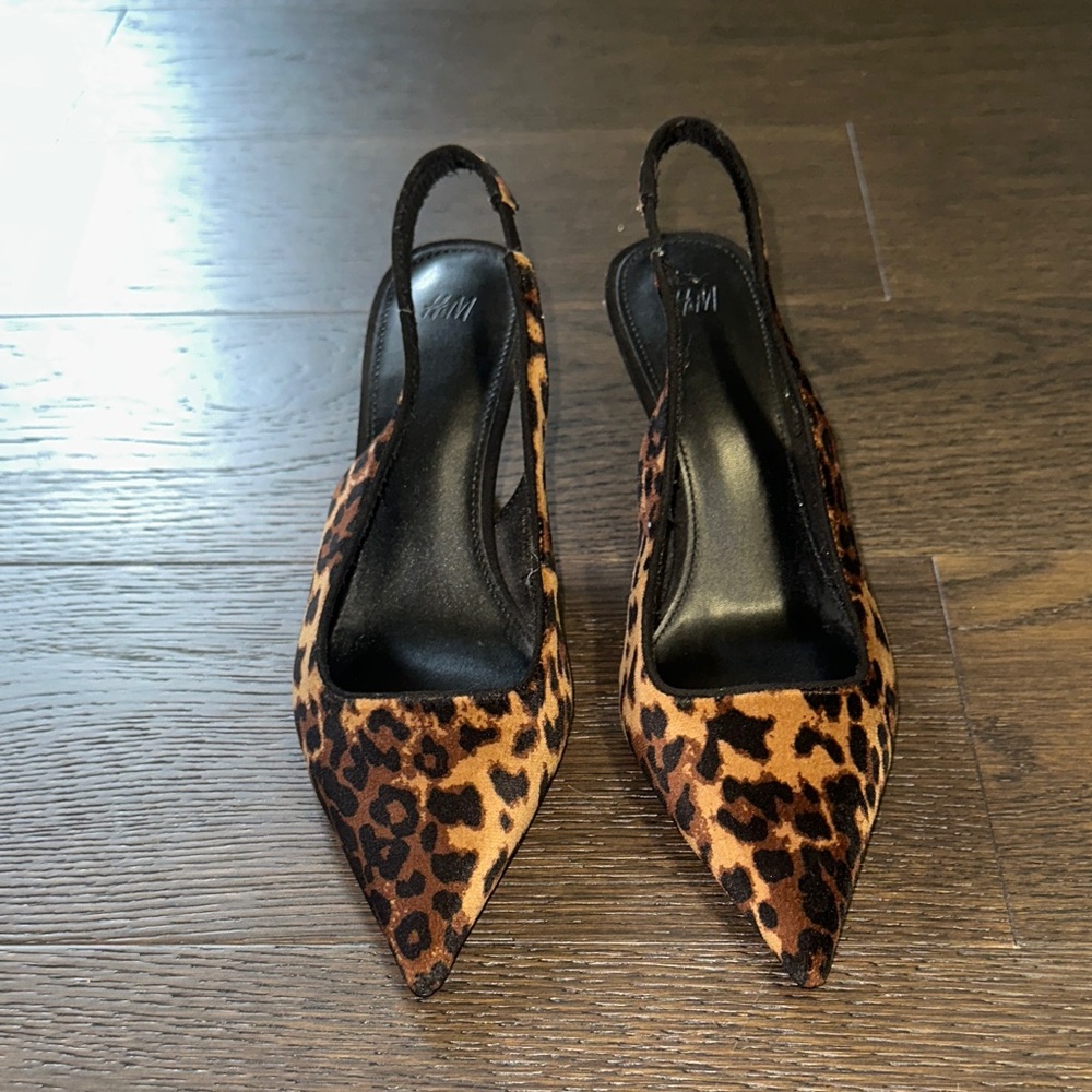 H&M Animal Print Slingback Heels